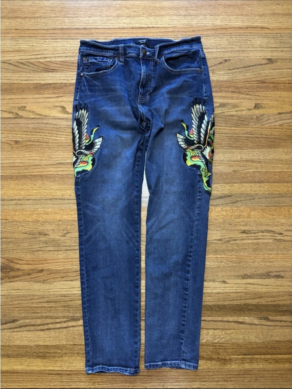 Ed Hardy Jeans 32  Eagle Slim Y2K Vintage Wash